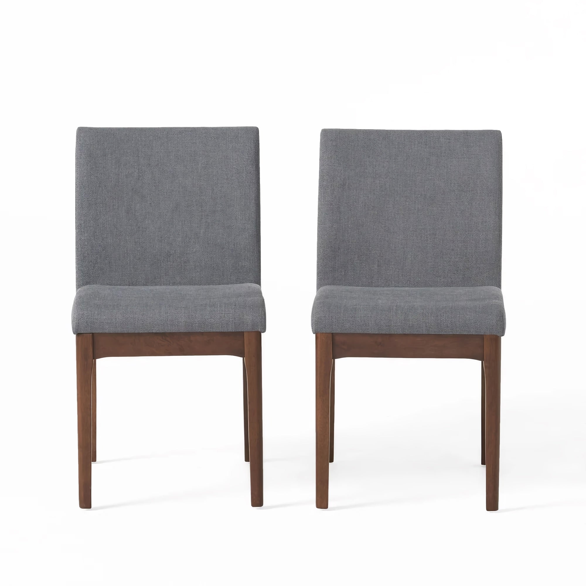 2-Set Upholstered Dining Chair Set, Armless Modern Minimalist Chairs with Rubberwood Legs for Home, Kitchen, Dining Room (Grey) - 00DGY 2-Set Upholstered Dining Chair Set, Armless Modern Minimalist Chairs with Rubberwood Legs for Home, Kitchen, Dining Room (Grey) - 00DGY